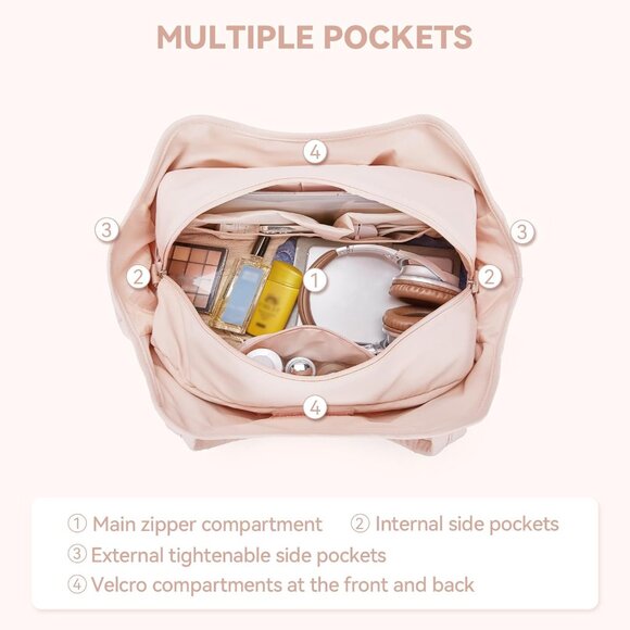 Weekender Bags for Women Travel Duffle Waterproof Gym Bag with Shoe Compartment, - Picture 3 of 7